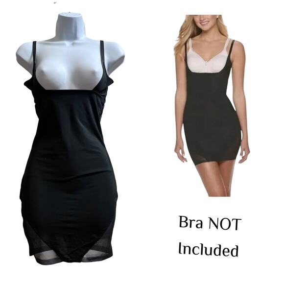 Red Hot by Spanx Black Open Bust  Adjustable Straps Shapewear Full Slip Medium - Picture 2 of 14